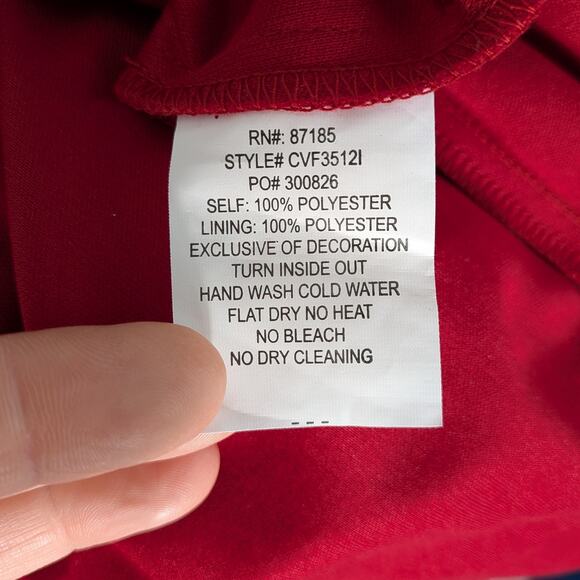 Vintage Prom Dress Maxi Gown M Red Y2K Strapless Mesh Ruffle Fairy Glam Stretch - Picture 12 of 12